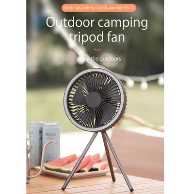 Tripod Fan Outdoor Camping USB Charging Portable Ceiling Fan LED Light Can Hang Camping Small Fan 10000mAh