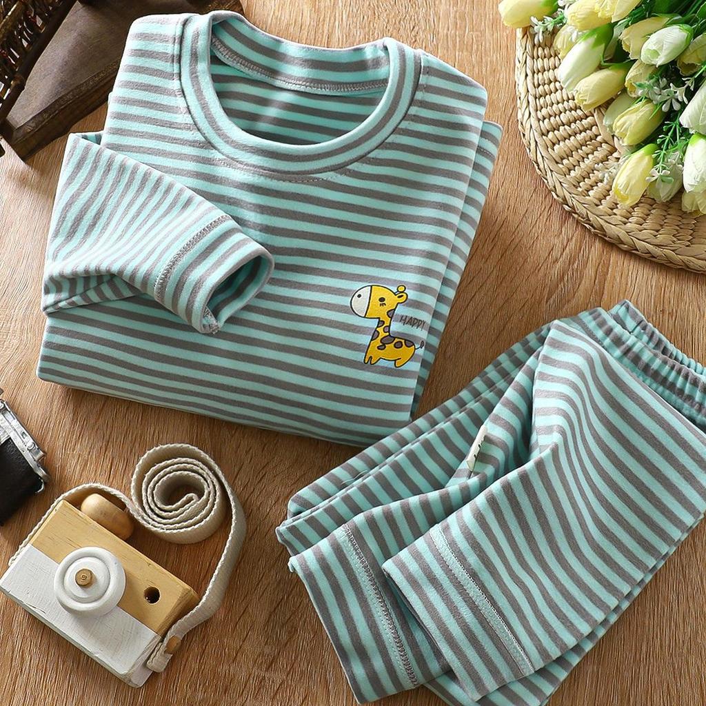 Children's, German Velvet Set, Warm and Hot Pajamas, Base Coat, Thick Two-piece Set, Home Clothes, Autumn Clothes and Pants