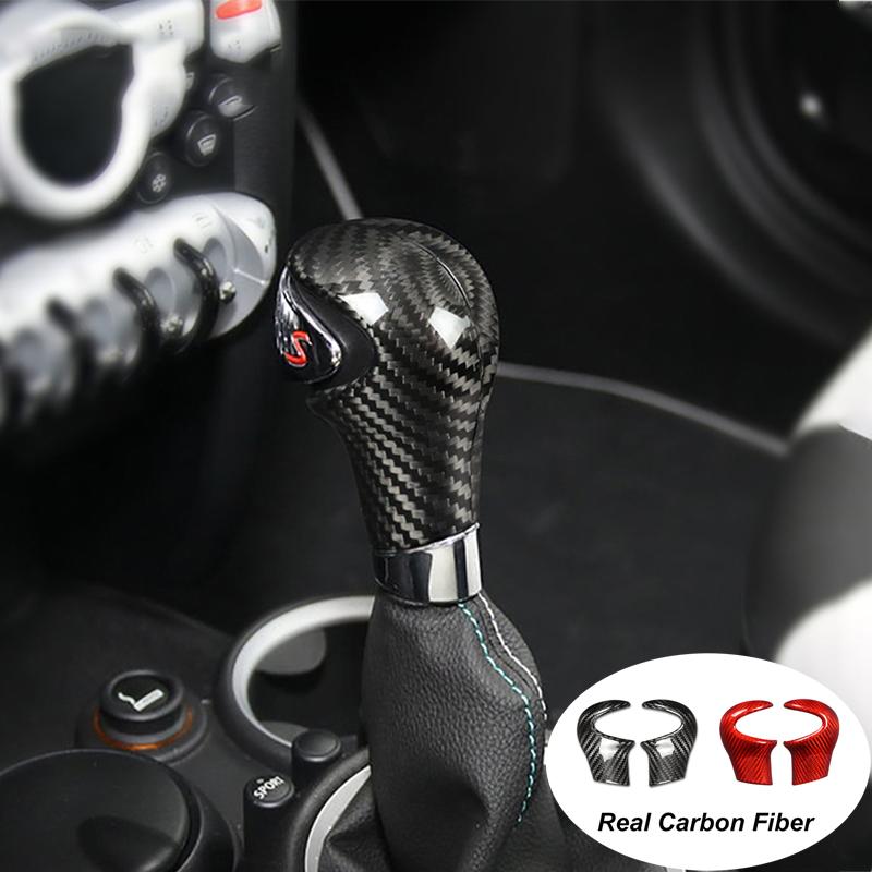 

Наклейка на крышку головы переключения передач для Mini CooperS R55 R56 R57 R58 R59 R60 Countryman Real Carbon Fiber Car