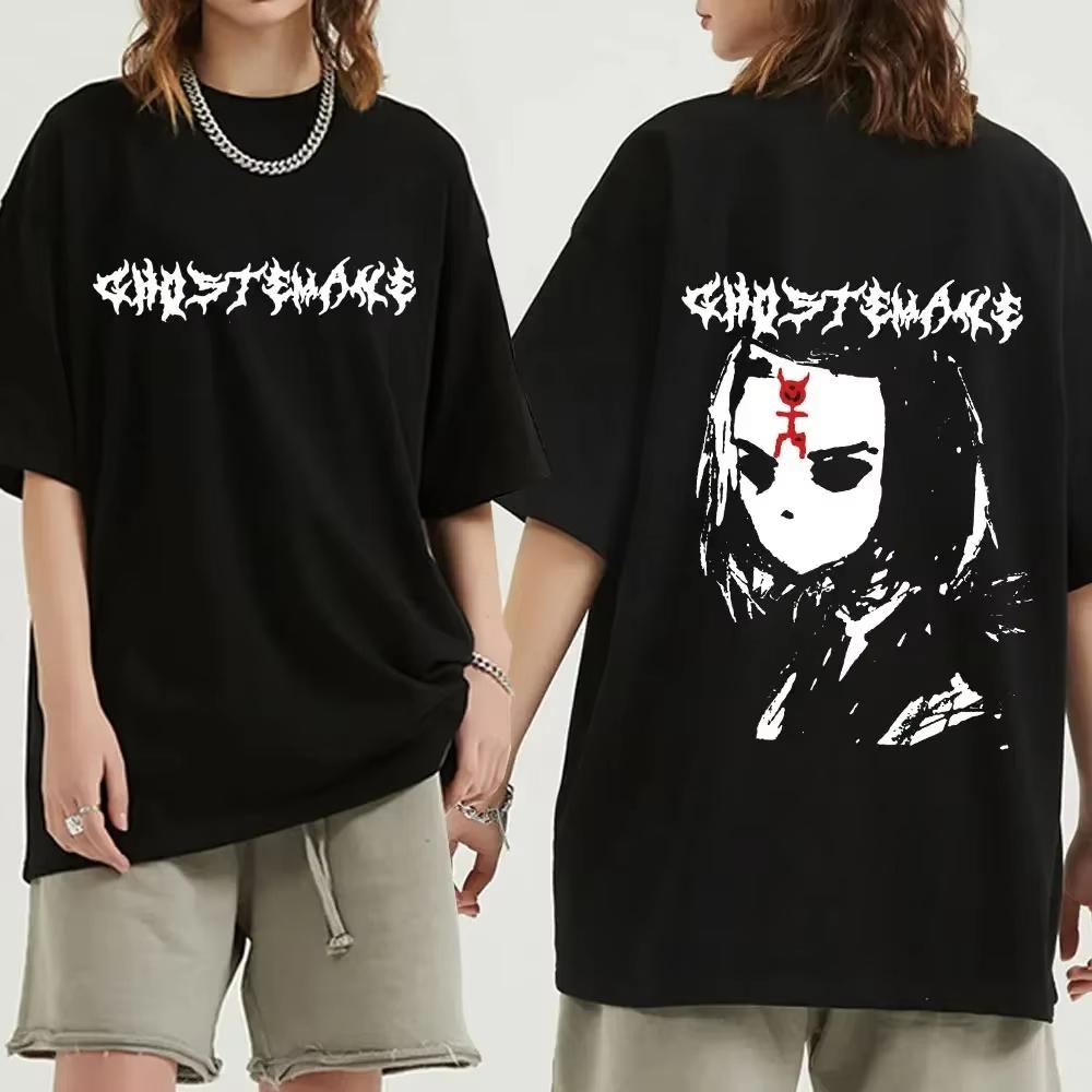 Ghostemane Graphic Print Cotton T Shirt Fashion Hip Hop Tops Metal Rock Gothic T-Shirt Streetwear Plus Size Women Clothing