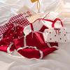 Women's Korean-Style Red Mid-Waist Sweet Triangle Shorts, Plus Size