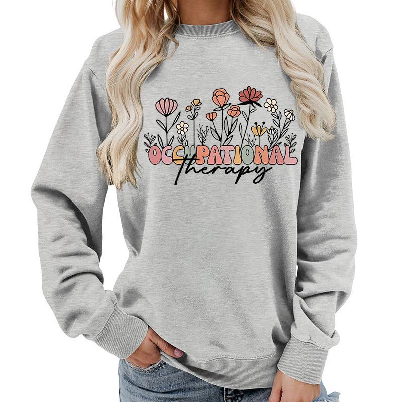 Women's Round Neck Printed Hoodie - Autumn/Winter Outerwear