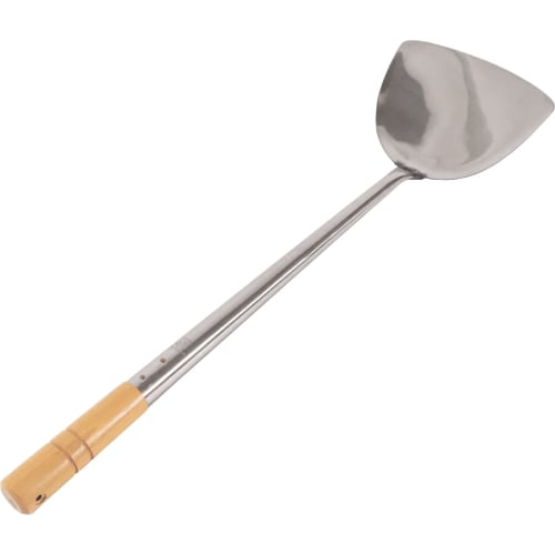Kanda KD Stainless Steel Spatula, Spatula Width 13cm, Handle Length 36.5cm, Wooden Handle, Made in Japan, Professional Use, Chinese Style, 050019