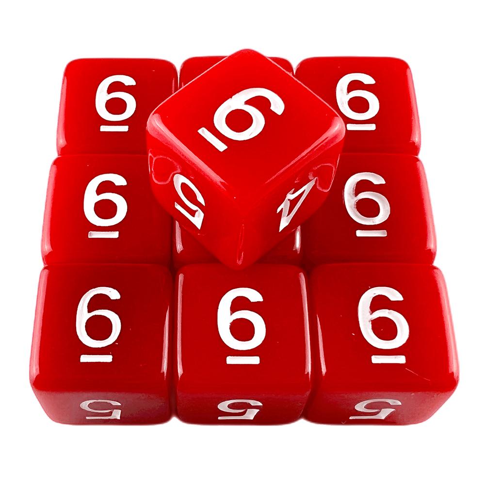 Polyhedral Dice 10pcs 6 Sided Dice Digital Dice for DND Role Playing Game Board Game Accessories