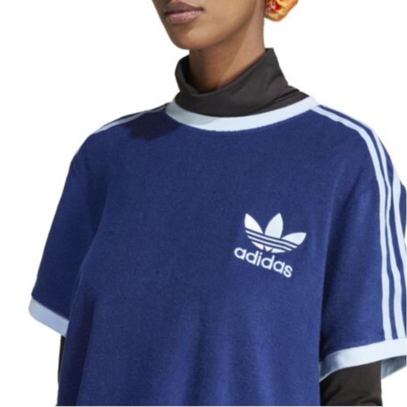 adidas Originals Shamrock Retro Stripes T Shirt Women's Blue IR7465