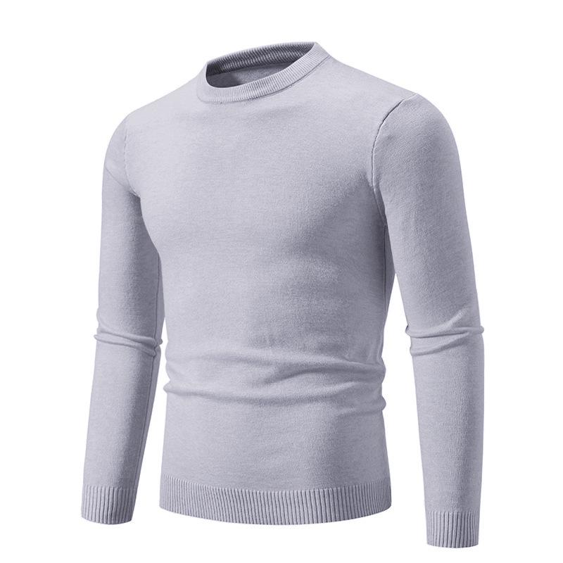 2025 Men's Casual Round Neck Solid Color Fashion Sweater