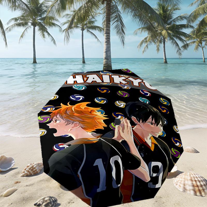 Haikyu Print Umbrella Automatic Opening/ Closing - Portable Foldable Design - Daily use for Travel/Outdoor - Gift for Birthday