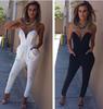Damen Elegant Clubwear V-Ausschnitt Playsuit Bodycon Jumpsuit Perfekt Für Partys