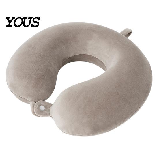Memory Foam Cushion Travel Neck Pillow, U Shaped Headrest for Airplane Removable Velvet Pillow Cover Car, Soft Support Office Nap, Washable