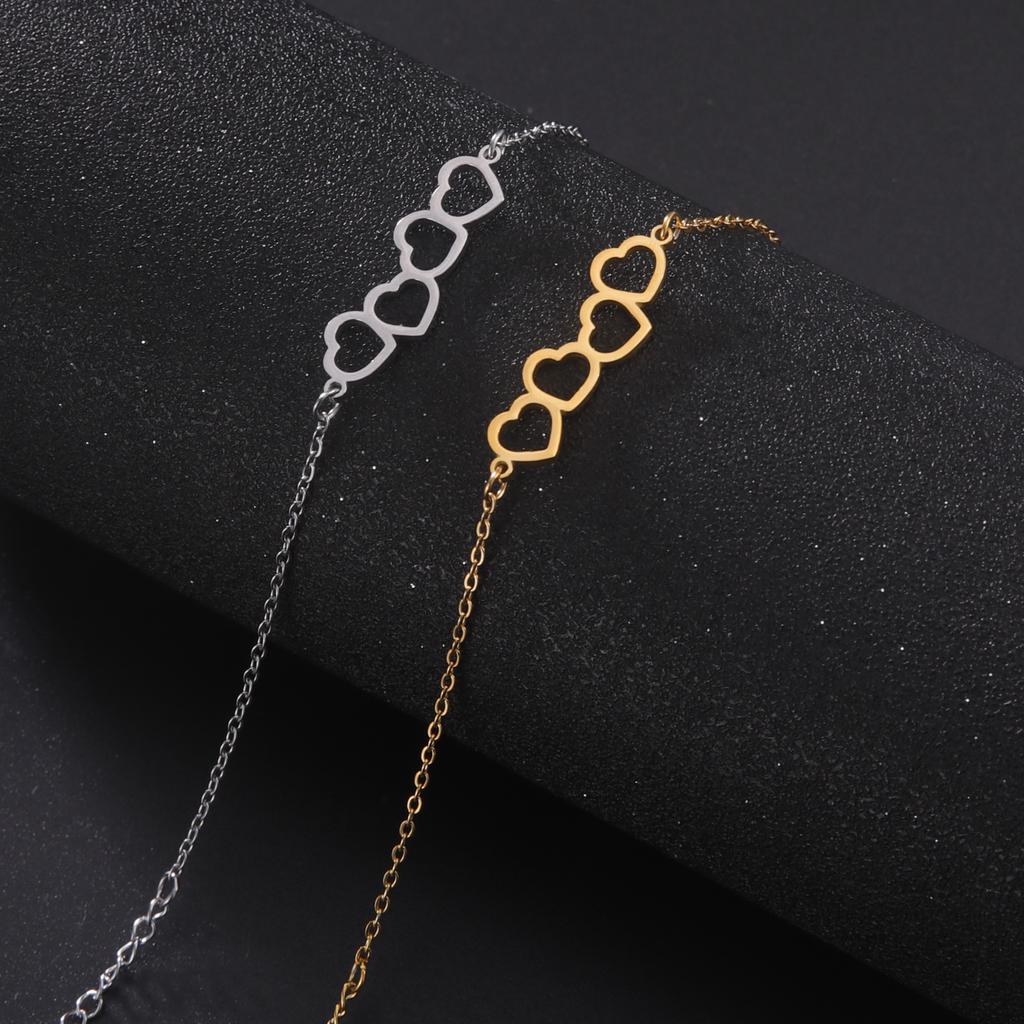 Love Hearts Romantic Exquisite Stainless Steel Bracelets for Women Link Chains Bracelet Light Luxury Elegant Anniversary Jewelry