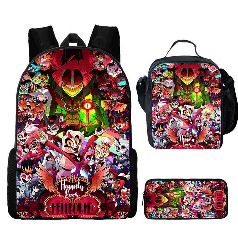 Hell Inn Hazbin Hotel Student School Bag High Value Leisure Oxford Ridge Relief Backpack