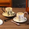 Set premium retro Iris cană de cafea ceramică farfurioară cană valoare înaltă suvenir rafinat ceașcă apă ceai de după-amiază