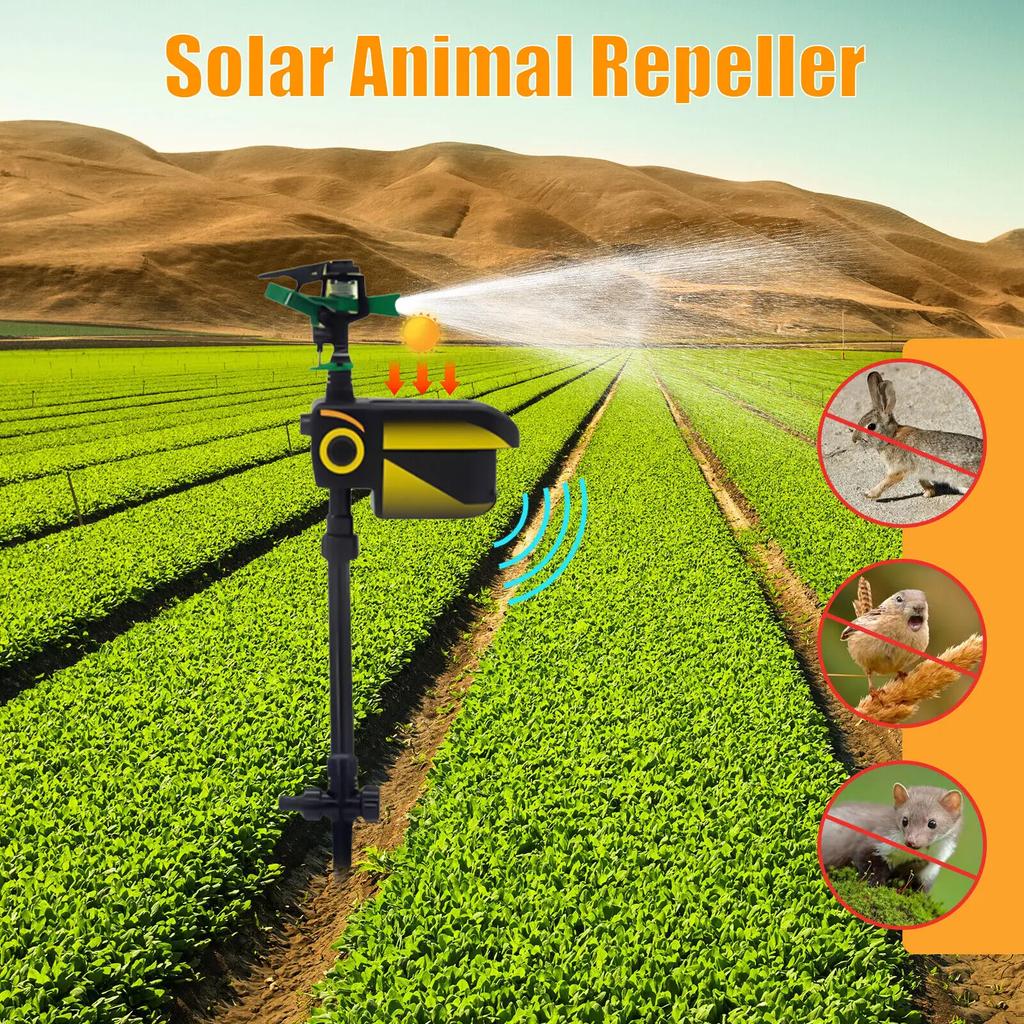 Irrigatore Repellente per Animali, Spaventapasseri Solare Attivato dal Movimento