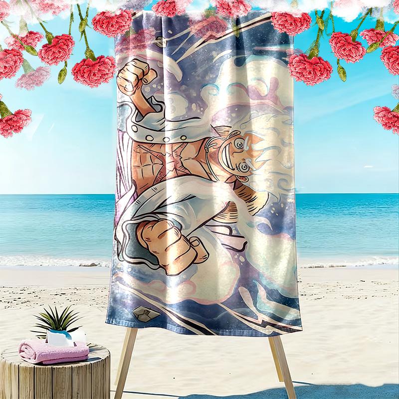 One Piece Print Beach Towel, Large Soft Quick Dry Towel for Beach Camping Swimming