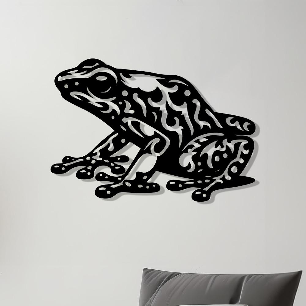 1pc Iron Frog Wall Art, Weatherproof Garden Mural for Easter, Summer Party, Backyard Fence, Animal Decor, Outdoor Mount