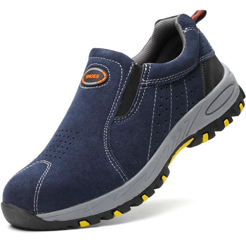 

Охрана труда, защитные рабочие ботинки, противоударные, противопрокольные, сварочные, промышленные, со стальным носком, мужские без шнуровки 44