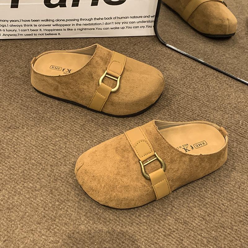 

Модные шлепанцы на толстой подошве-платформе, женские балетки, сабо, сандалии, удобные шлепанцы из пробки, женские флоковые тапочки, мюли с закрытым носком 35