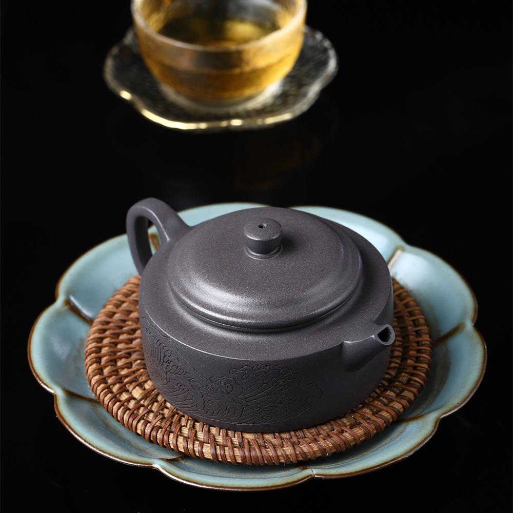 Sky Blue Yixing Zisha Teapot: Handmade Inner Push Ball Hole Design with Connector Line Tea Set