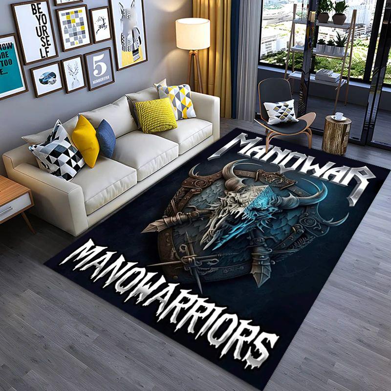 Manowar: Alfombra Power Glory Adecuada para todas las estaciones Decoración del hogar Arte para la habitación Felpudo