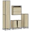 4 Piece Bathroom Furniture Set In Sonoma Oak Engineered Wood