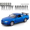 1/32 Alloy Metal Diecast Model Car Compatible with Nissan Skyline GTR R34 BNR34 Display Stand Creative Desktop Home Decorations
