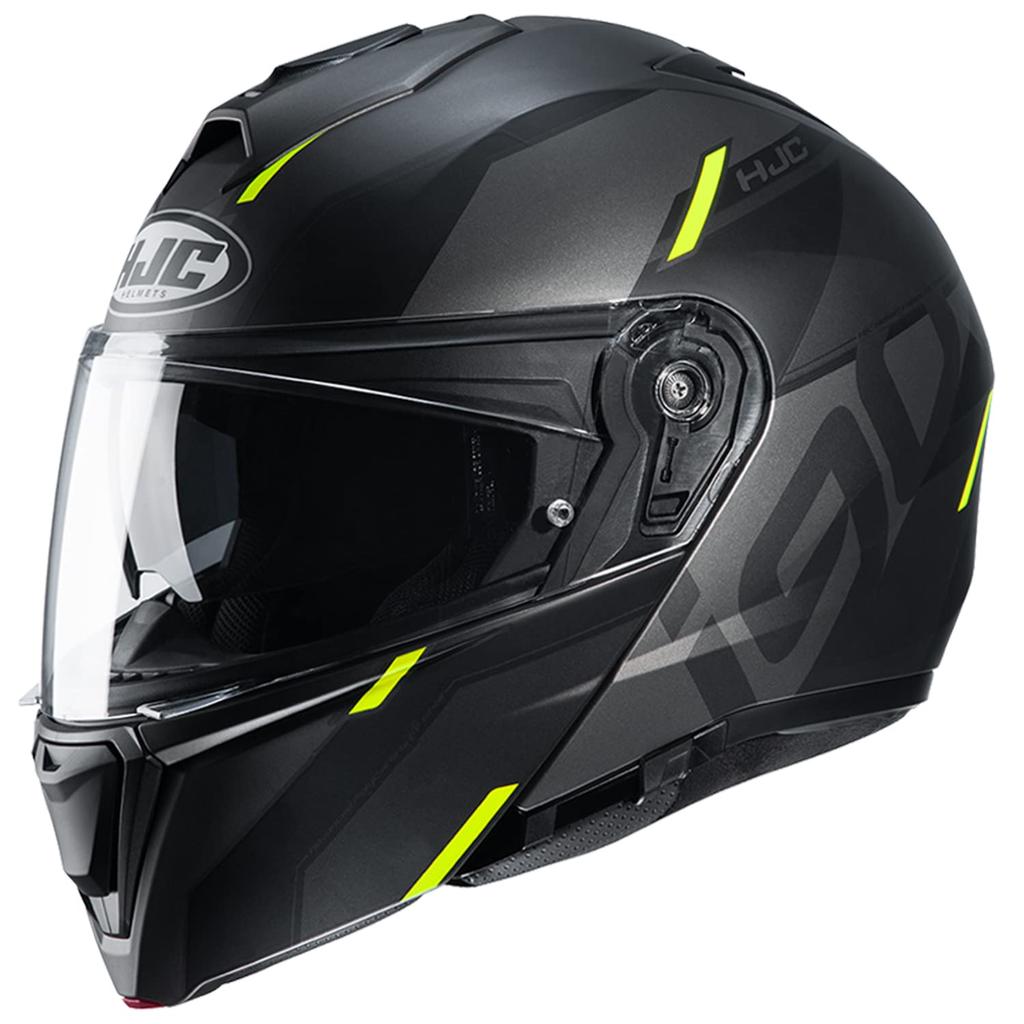 HJC HELMETS Motorcycle Helmet System, Full Face/Open Face, Ventilated, Internally Detachable, for i90 Aventa, HJH222, Black/Yellow, Small (55-56cm)