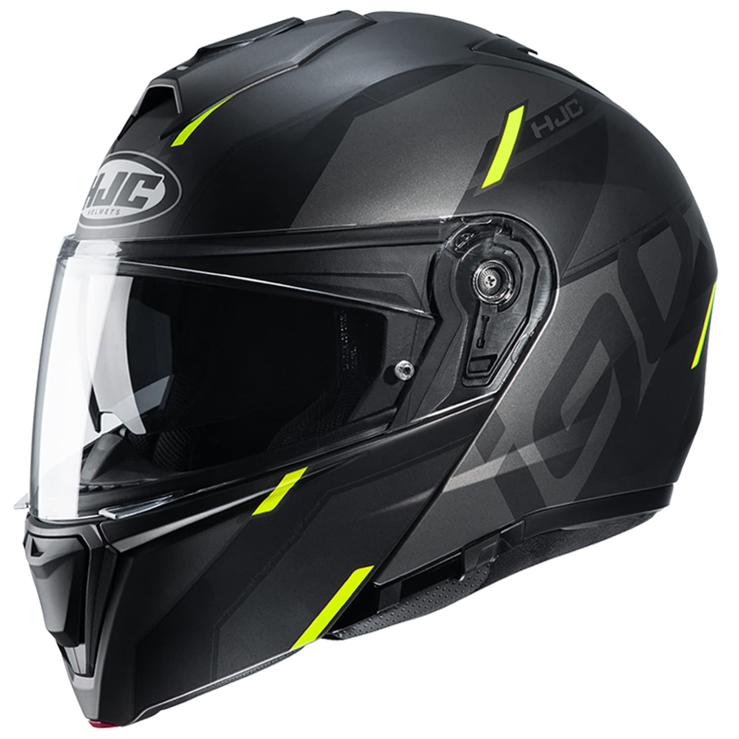 

HJC HELMETS Motorcycle Helmet System, Full Face/Open Face, Ventilated, Internally Detachable, for i90 Aventa, HJH222, Black/Yellow, Small (55-56cm)