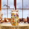 Color Changing Cups With Lids And Straws Christmas Color Changing Cups With Lid Straw Reusable Glass Drink Bottle For Hot