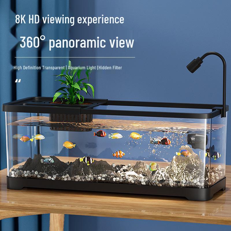 Living Room Ecological Fish Tank with Oxygenation and Wave-Making Features