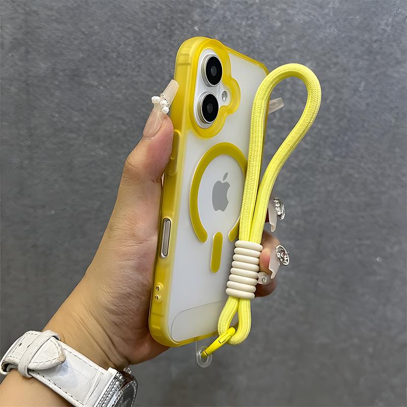 Luxusní magnetická šňůrka Průhledné pouzdro Pro iPhone 16 15 14 13 12 Pro Max 16 Plus Pro Magsafe Bezdrátové nabíjení Matný zadní kryt