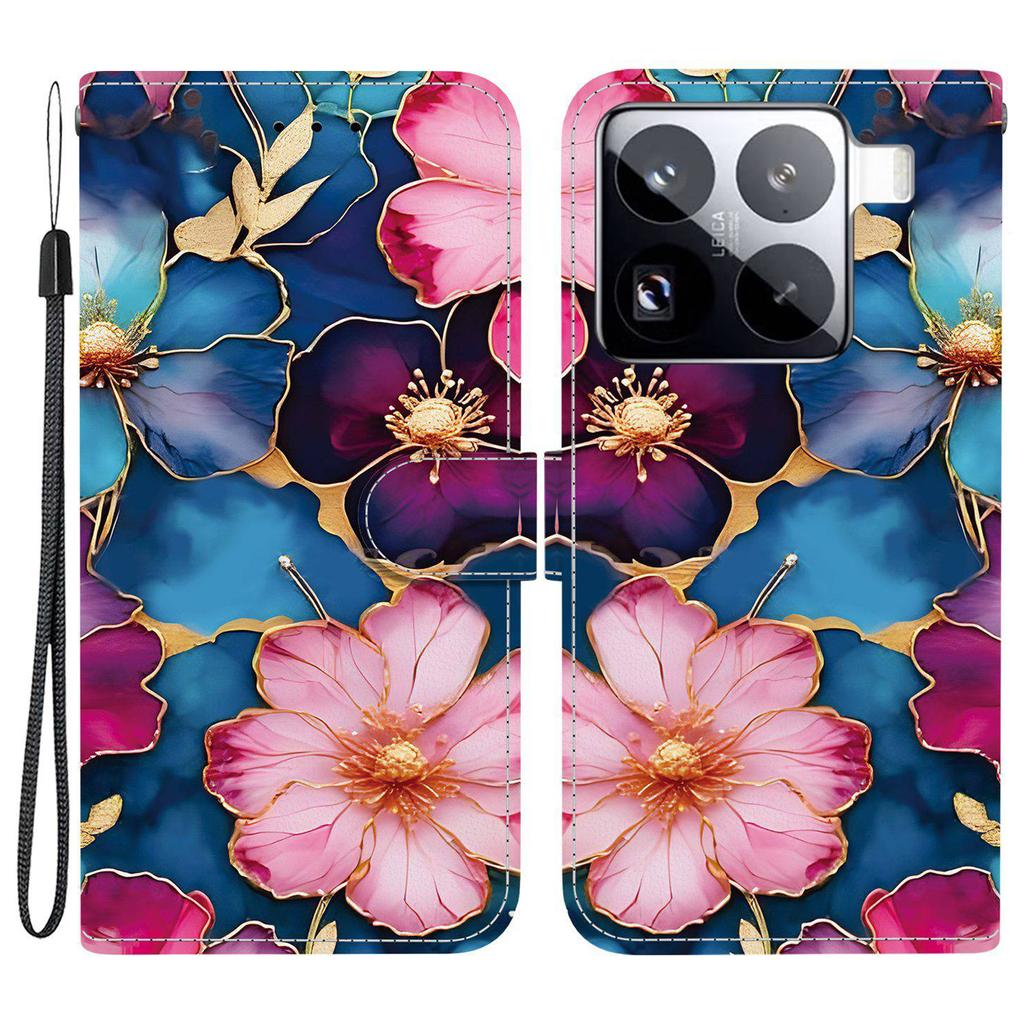 For Xiaomi 15 Pro Wallet Case Pattern Printing Leather Stand Phone Cover with Strap