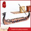 New Chinese Style Year of the Dragon Retro Dragon Boat Incense Holder - Smooth Sailing Indoor Handicraft Ornament