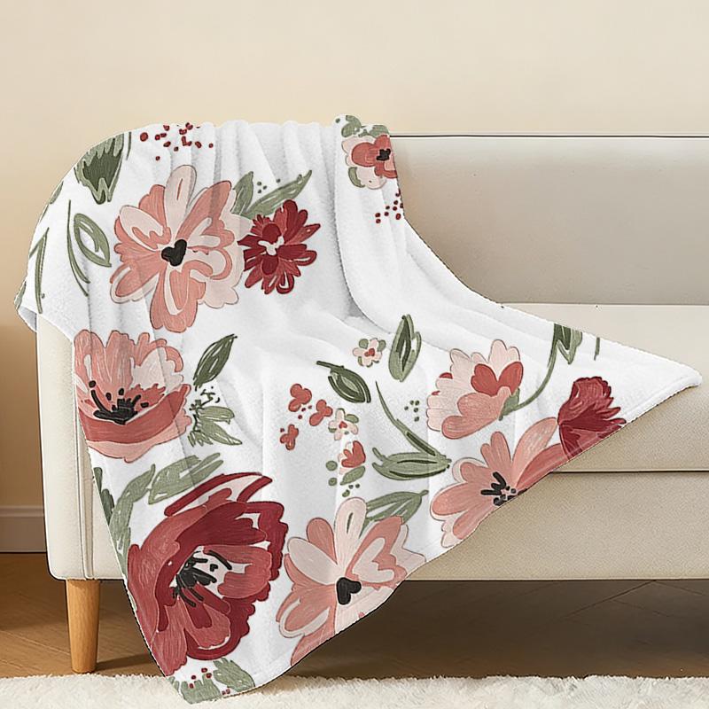 Maternity Flannel Blanket,Non-Pilling Floral Cozy Soft Warm Throw for Home, All Season, Christmas & Halloween