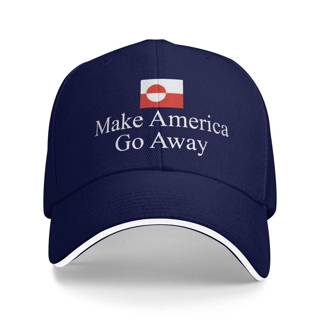 Make America Go Away Greenland Suppport Adjustable Hat Summer Golf Cap Women Unisex  2026 Baseball Cap Casual Outdoor Sunshade