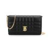 Burberry Lola Bag With Metal Logo Magnetic Closure Chain Quilted Lambskin Leather Shoulder Crossbody Bag Women Bags Black 80661761