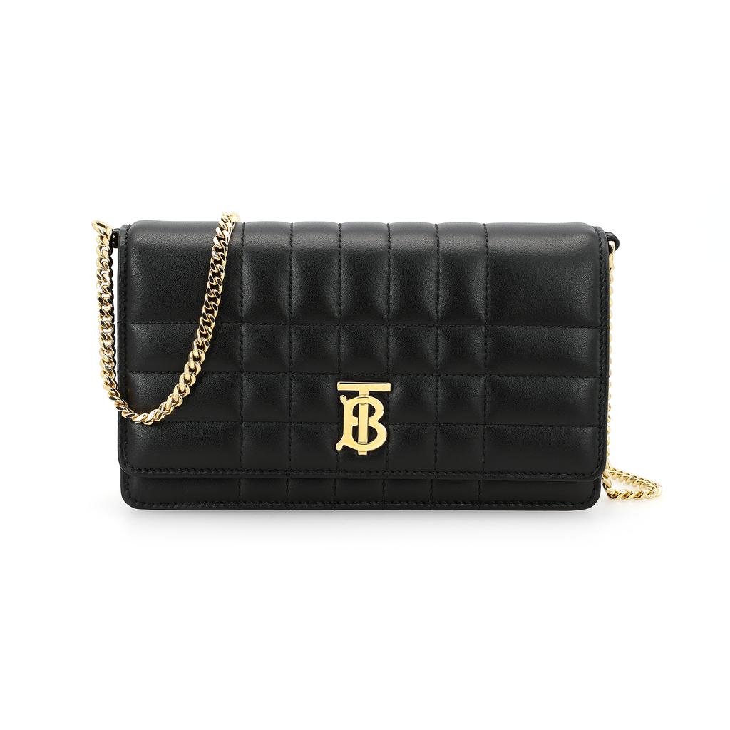 Burberry Lola Bag With Metal Logo Magnetic Closure Chain Quilted Lambskin Leather Shoulder Crossbody Bag Women Bags Black 80661761