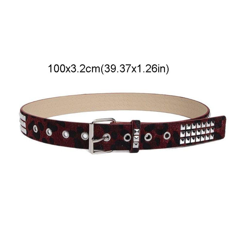 Simple Buckle Punk Rivet Belt Fur Metal Gothic Waistband General Hip Hop Y2K Belt Jeans Accessories