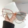 Color Changing Blue Light Blocking Glasses Women Men Stylish Photochromic Glasses Ladies Cat Eye Optical Spectacle Eyeglasses