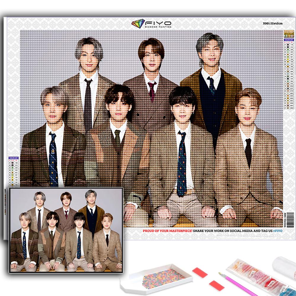 5D DIY Diamond Painting Cross Stitch Korean Boy Group Diamond Embroidery Mosaic Wall Art Home Decoration