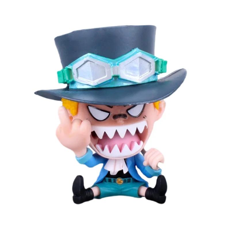 14 Styles Anime One Piece Zoro Luffy Sanji Sitting Figure Playthings Robin Nami Brook Chopper 8.5CM PVC Q Version Car Decoration Model