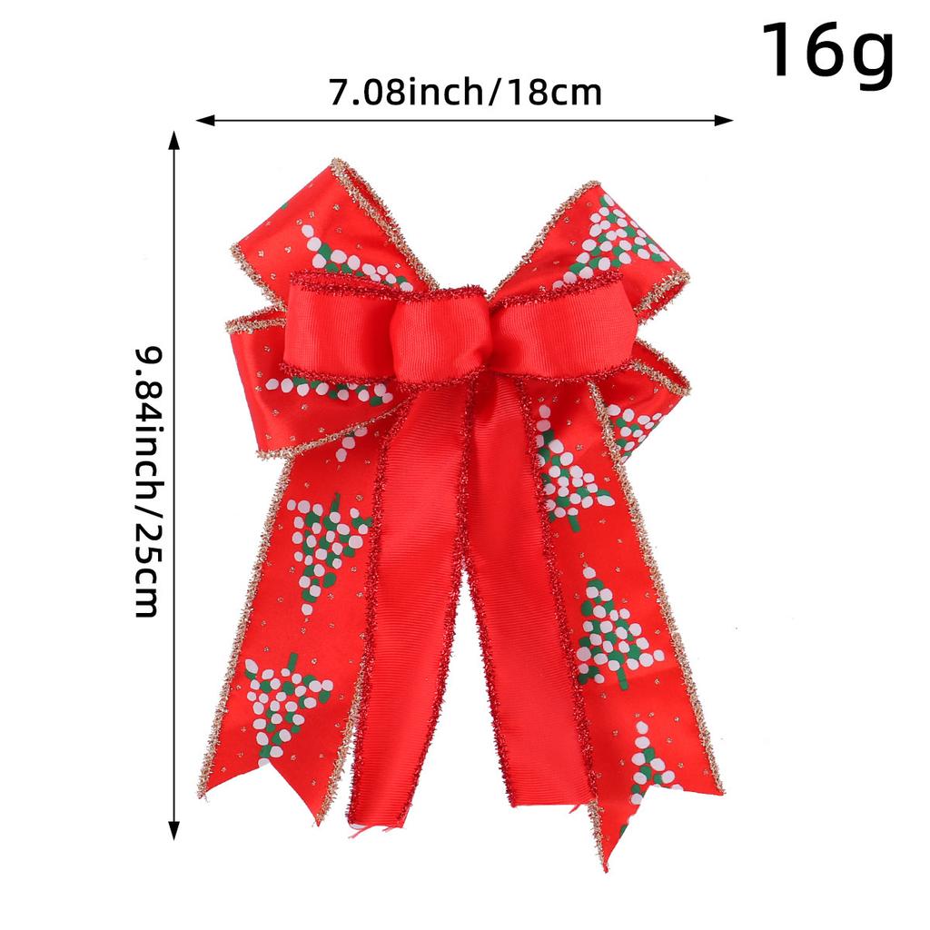 Double Christmas Bow Gift Box Decorations, Window Christmas Tree Wreath Door Pendant Christmas Props