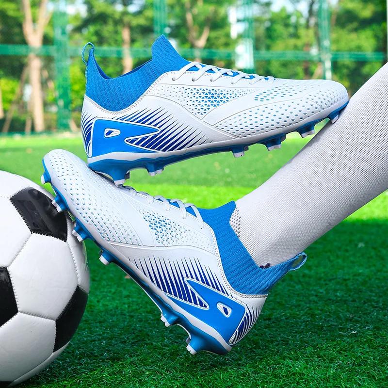 2024 Men's Soccer Shoes Large Size Ultralight Football Boots Boys Sneakers Non-Slip AG/TF Soccer Cleats Ankle Boots Unisex