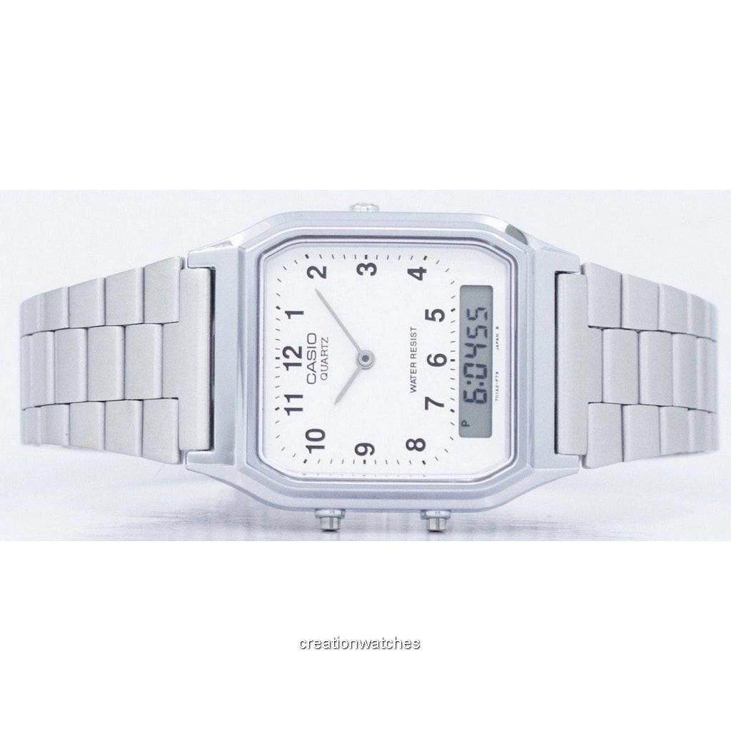 Casio Vintage Dual Time Analog Digital Quartz AQ-230A-7BMQ AQ230A-7BMQ Men's Watch