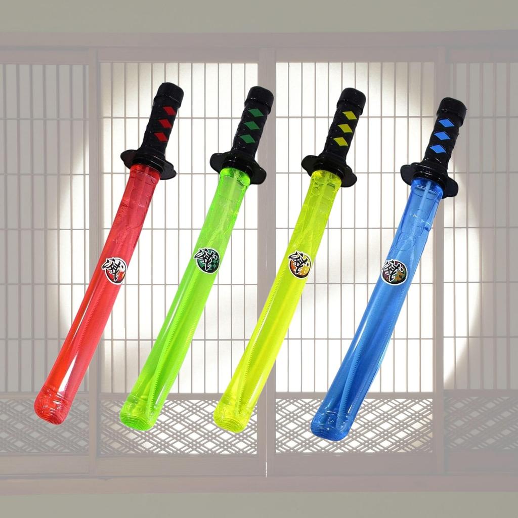 K-Bright 4-Color Japanese Sword Bubble Sticks, 28cm, Assorted, 24 Sticks, Perfect for Pretending To Swing [Classic Item Set, Sold In a Box] Approx.