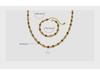 Colorful Zircon Fisheye Necklace & Bracelet Set with Copper Chain