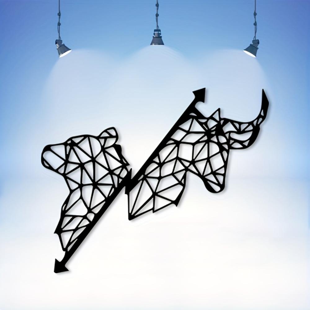 

Vintage Bull Bear Metal Wall Art for Office Decor Rustproof Iron Finance Gift