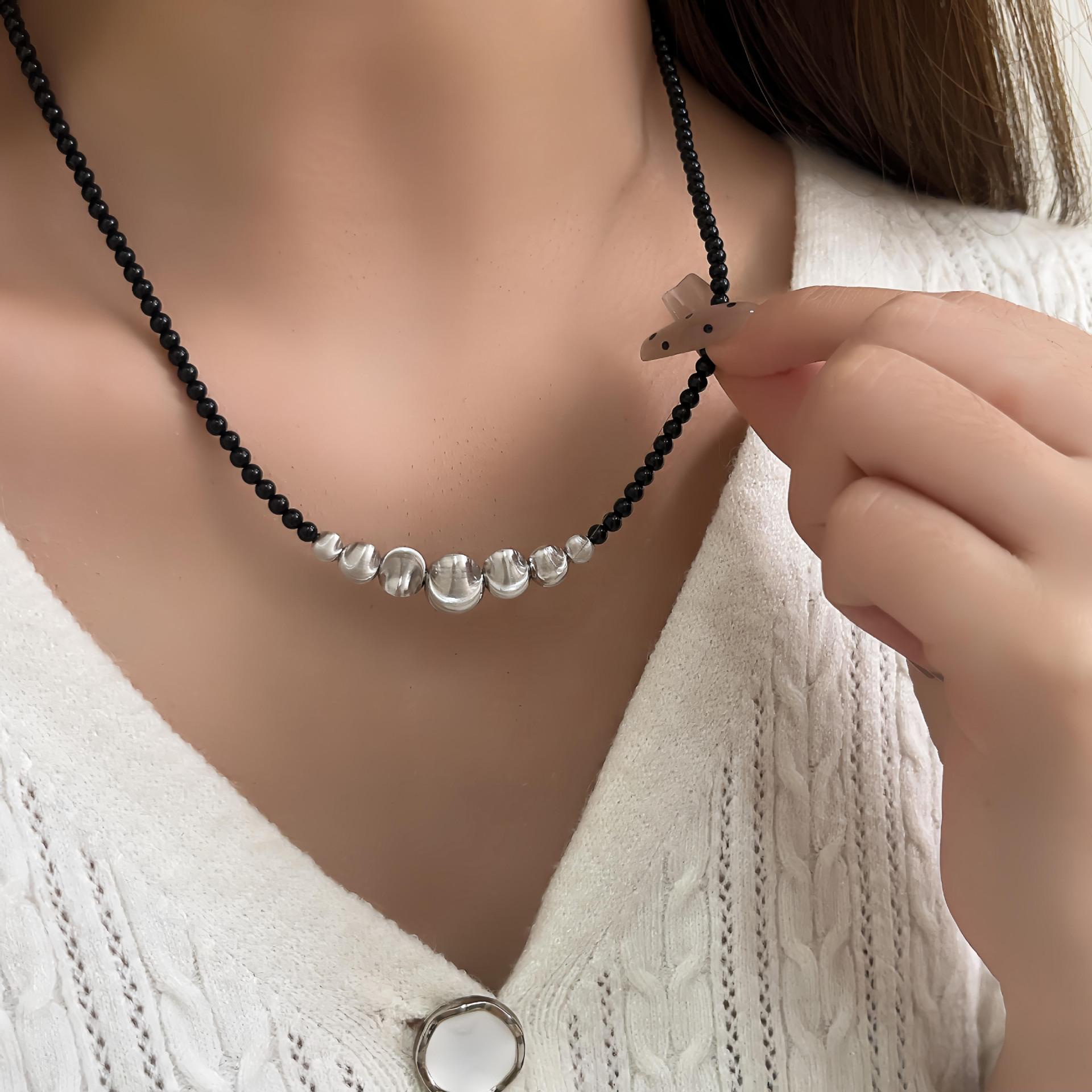 

Yinruitai Женский набор ожерелий из стерлингового серебра 925 пробы, французский дизайнерский набор с матовой отделкой 925 Silver