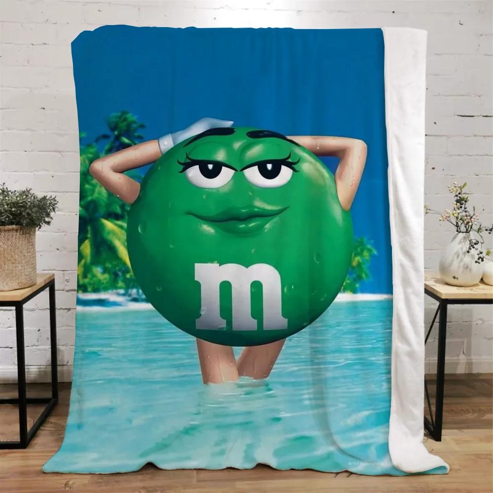 M&M's Lustige Decke für Sofas Luxuriöse Bettwäsche Strandtuch Bettdecken Charaktere Flauschig Kariert Wohnkultur Überwurf Knie Weich Nickerchen