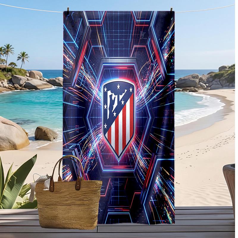 Atletico Madrid Printed Beach Towel Quick Dry Soft TowelPortable Large Rectangular Beach Blanket for Travel Swimming Pool