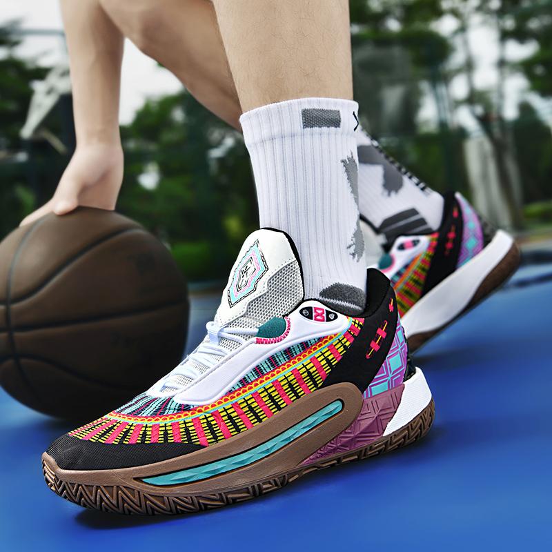 Módní design Červené basketbalové boty pro muže ženy Vysoká kvalita Fluorescence Pánská sportovní obuv Venkovní Protiskluzové Dámské tenisky